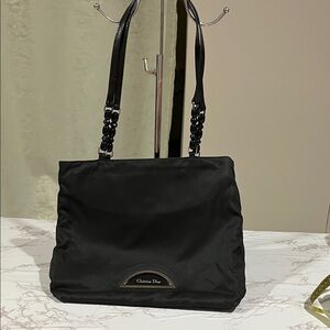 Dior black malice nylon shopper tote